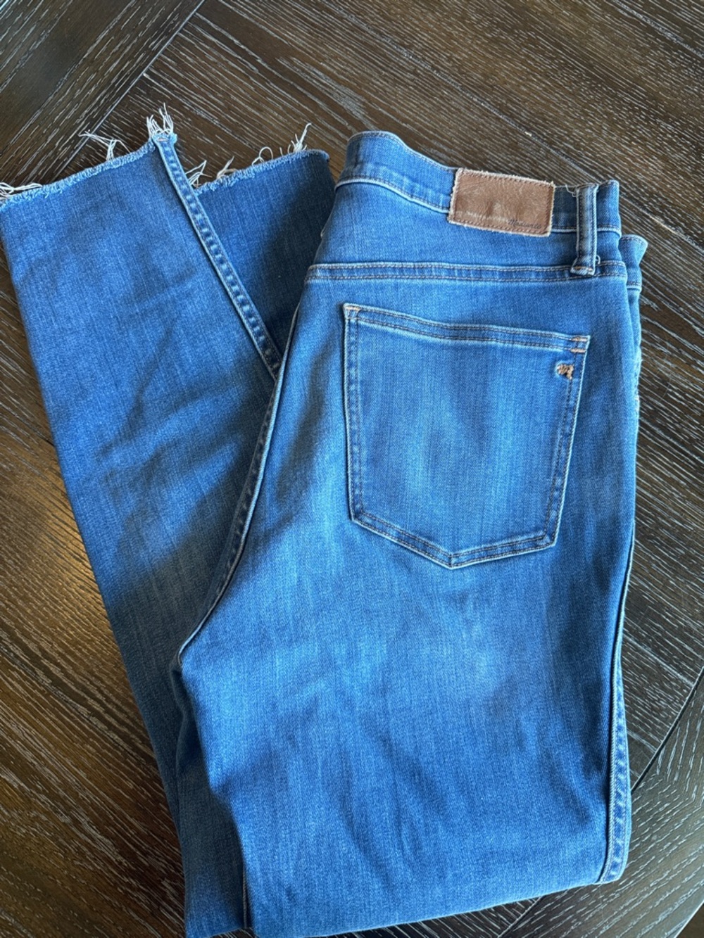 Madewell - Classic Blue Denim Jeans with Raw Hem